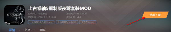 上古卷轴5重制版夜莺套装MOD